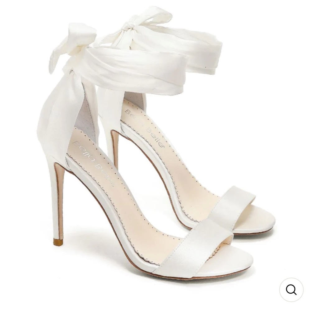 Heel with white ankle ribbon